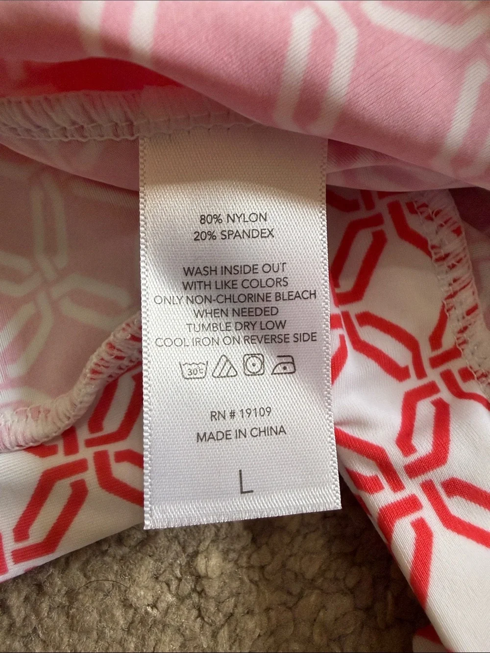 Aqua Et Sol Pink and White Geometric Women's Swim Large Coverup Tunic