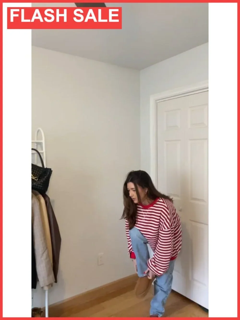 Oversized Striped Crewneck Sweatshirt Long Sleeve Casual Pullover
