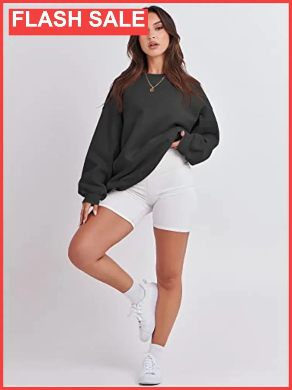 Oversized Crewneck Sweatshirt Long Sleeve Loose Fit Casual Pullover